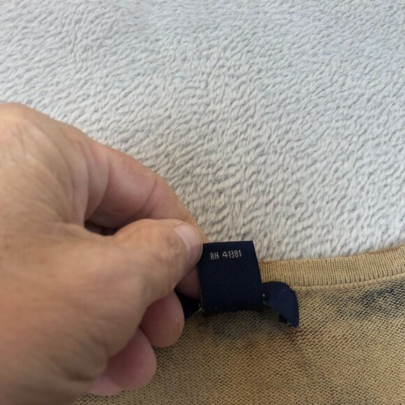 Chaps Womens Knit Sweater Large Brown Tiger Keyhole Neck 100% Cotton Preppy - Picture 6 of 12